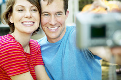 Couple Smiling and taking a selfie